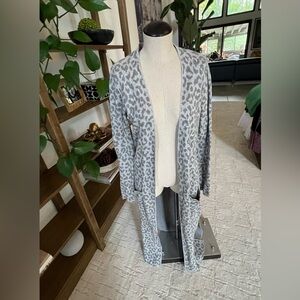 Leopard Print Open Front Cardigan